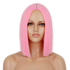 Qp hairMONIXI Synthetic Short Straight Bob Wig 12 Inces White Wigs for Women Pink Blue Yellow Colorful Cosplay Wig Heat Resistant