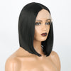 Qp hairMONIXI Synthetic Short Straight T-part Lace Front Wigs Black Synthetic Lace Wigs for Women Synthetic Bob Wig Middle Part Hairs