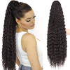 Qp hairMONIXI Synthetic Synthetic Drawstring Ponytail Long Kinky Curly Ponytail Hair Black Ponytail Clip-In Hair Extension For Women