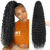 Qp hairMONIXI Synthetic Synthetic Drawstring Ponytail Long Kinky Curly Ponytail Hair Black Ponytail Clip-In Hair Extension For Women