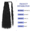 Qp hairMONIXI Synthetic Wavy Ponytail Extension Wrap On Clip Hair For Women Dairy Long Black Ponytails High Heat Resistance