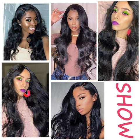 Qp hairMONIXI Synthetic Wig Long Wavy Wig Natural Black Wig for Women Side Part Highlight Wig Heat Resistant Fiber Hair Cosplay Wig