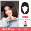 Qp hairMONIXI Synthetic Wig Short Bob Baseball Wig Black White Hat Wigs Cap with Hair Naturally Connect Baseball Cap Adjustable