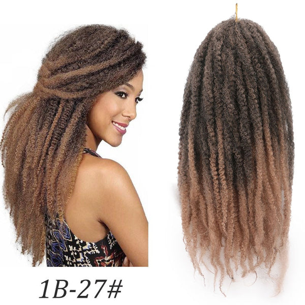 Marley Braid Ombre Braiding Hair Extensions Soft Afro Kinky Natural For Braids 18 inch Synthetic Crochet Braids Hair