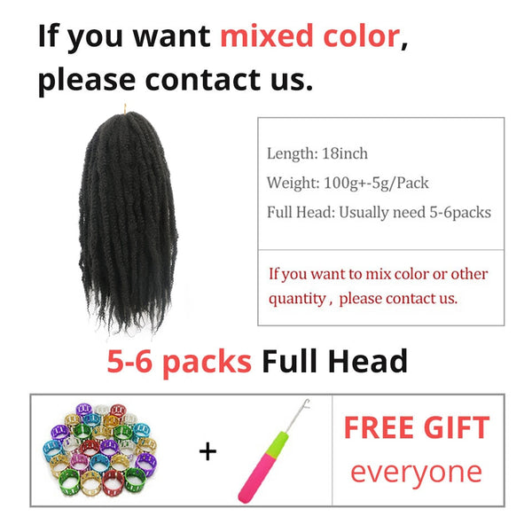 Marley Braid Ombre Braiding Hair Extensions Soft Afro Kinky Natural For Braids 18 inch Synthetic Crochet Braids Hair