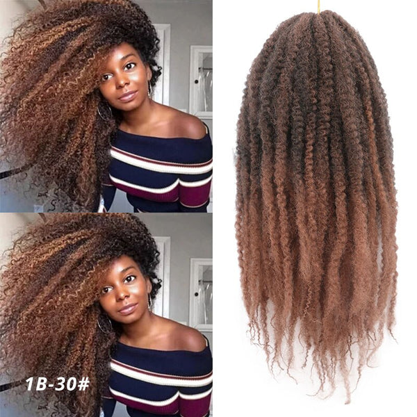 Marley Braid Ombre Braiding Hair Extensions Soft Afro Kinky Natural For Braids 18 inch Synthetic Crochet Braids Hair