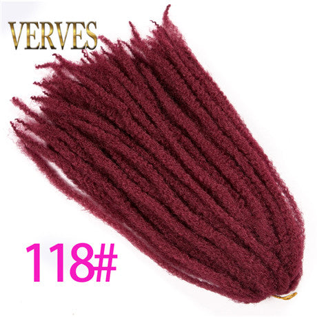 Qp hairMarley Hair 18 inch Afro Kinky Synthetic Braiding Hair Crochet Braids 30 Strands/pack Black Ombre Brown Hair Extensions Burgundy