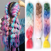 Qp hairOmbre Synthetic Braiding Hair Extensions For Box Twist Braids Women Girl 24'' 100g Jumbo Braids Ombre Tone Color Pink Black Blue