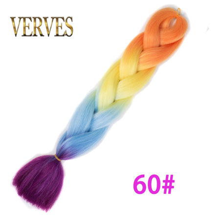 Qp hairOmbre Synthetic Braiding Hair Extensions For Box Twist Braids Women Girl 24'' 100g Jumbo Braids Ombre Tone Color Pink Black Blue