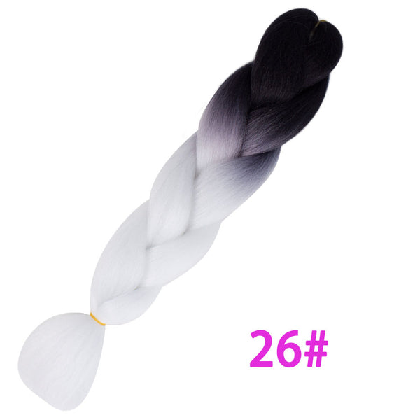 Qp hairOmbre Synthetic Braiding Hair Extensions For Box Twist Braids Women Girl 24'' 100g Jumbo Braids Ombre Tone Color Pink Black Blue