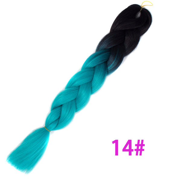 Qp hairOmbre Synthetic Braiding Hair Extensions For Box Twist Braids Women Girl 24'' 100g Jumbo Braids Ombre Tone Color Pink Black Blue