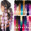 Qp hairOmbre Synthetic Braiding Hair Extensions For Box Twist Braids Women Girl 24'' 100g Jumbo Braids Ombre Tone Color Pink Black Blue