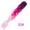 Qp hairOmbre Synthetic Braiding Hair Extensions For Box Twist Braids Women Girl 24'' 100g Jumbo Braids Ombre Tone Color Pink Black Blue