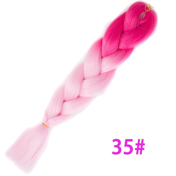 Qp hairOmbre Synthetic Braiding Hair Extensions For Box Twist Braids Women Girl 24'' 100g Jumbo Braids Ombre Tone Color Pink Black Blue