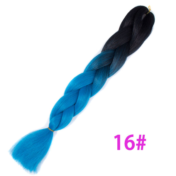 Qp hairOmbre Synthetic Braiding Hair Extensions For Box Twist Braids Women Girl 24'' 100g Jumbo Braids Ombre Tone Color Pink Black Blue