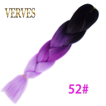 Qp hairOmbre Synthetic Braiding Hair Extensions For Box Twist Braids Women Girl 24'' 100g Jumbo Braids Ombre Tone Color Pink Black Blue