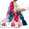 Qp hairOmbre Synthetic Braiding Hair Extensions For Box Twist Braids Women Girl 24'' 100g Jumbo Braids Ombre Tone Color Pink Black Blue