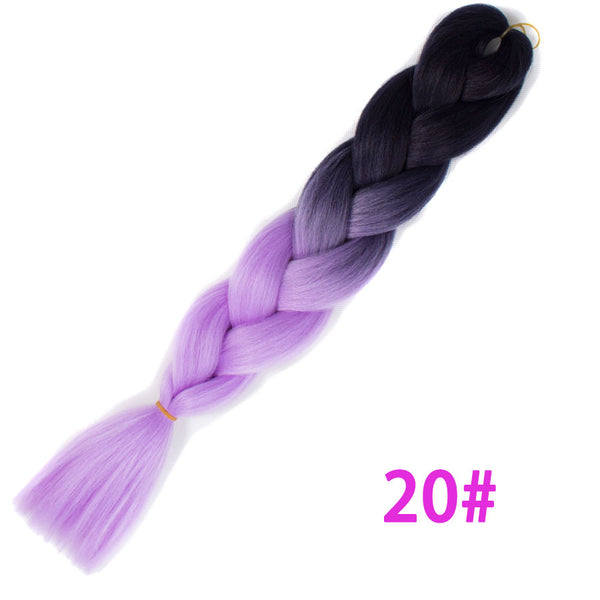 Qp hairOmbre Synthetic Braiding Hair Extensions For Box Twist Braids Women Girl 24'' 100g Jumbo Braids Ombre Tone Color Pink Black Blue