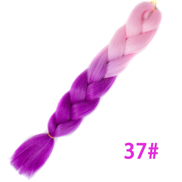 Qp hairOmbre Synthetic Braiding Hair Extensions For Box Twist Braids Women Girl 24'' 100g Jumbo Braids Ombre Tone Color Pink Black Blue