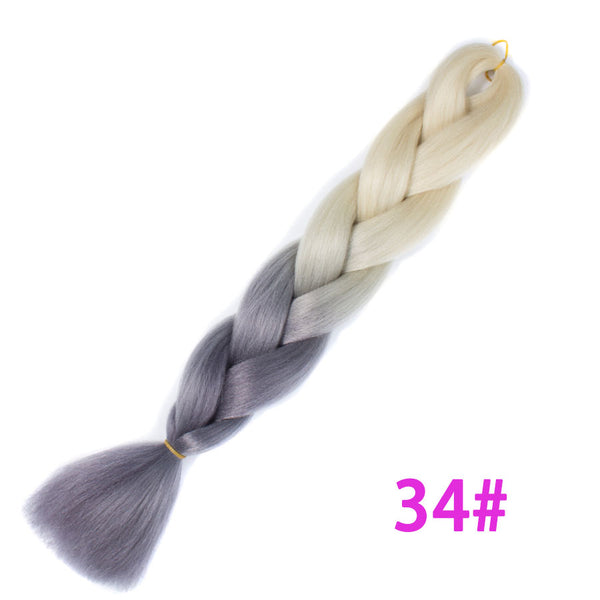 Qp hairOmbre Synthetic Braiding Hair Extensions For Box Twist Braids Women Girl 24'' 100g Jumbo Braids Ombre Tone Color Pink Black Blue