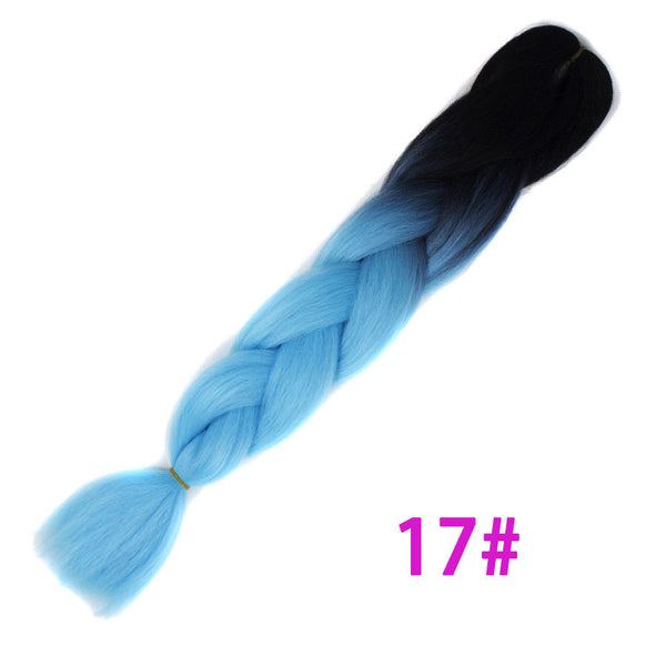 Qp hairOmbre Synthetic Braiding Hair Extensions For Box Twist Braids Women Girl 24'' 100g Jumbo Braids Ombre Tone Color Pink Black Blue