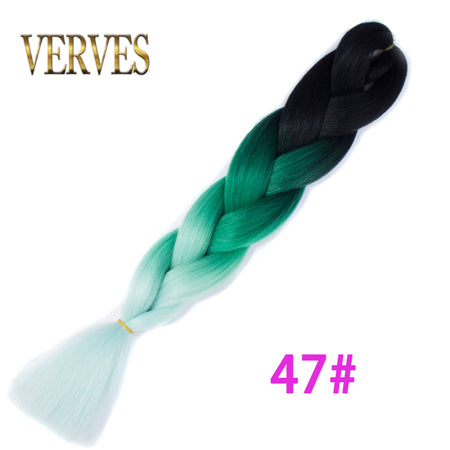 Qp hairOmbre Synthetic Braiding Hair Extensions For Box Twist Braids Women Girl 24'' 100g Jumbo Braids Ombre Tone Color Pink Black Blue