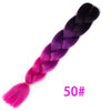 Qp hairOmbre Synthetic Braiding Hair Extensions For Box Twist Braids Women Girl 24'' 100g Jumbo Braids Ombre Tone Color Pink Black Blue