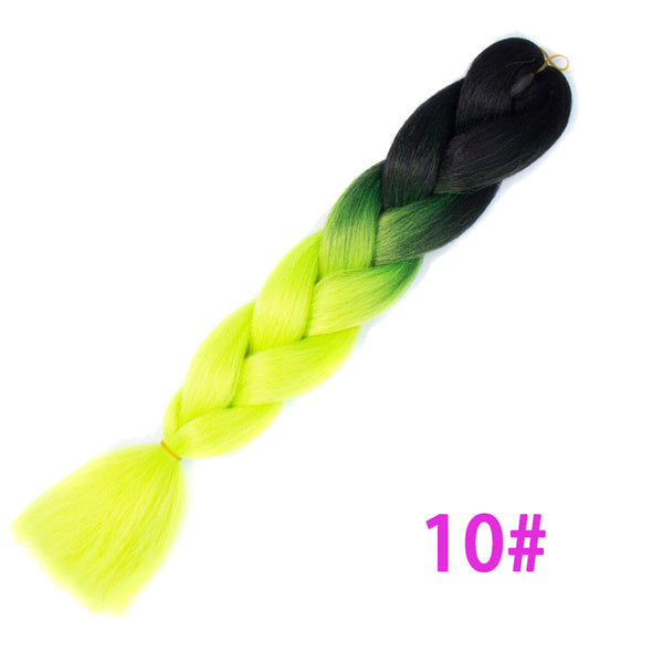Qp hairOmbre Synthetic Braiding Hair Extensions For Box Twist Braids Women Girl 24'' 100g Jumbo Braids Ombre Tone Color Pink Black Blue
