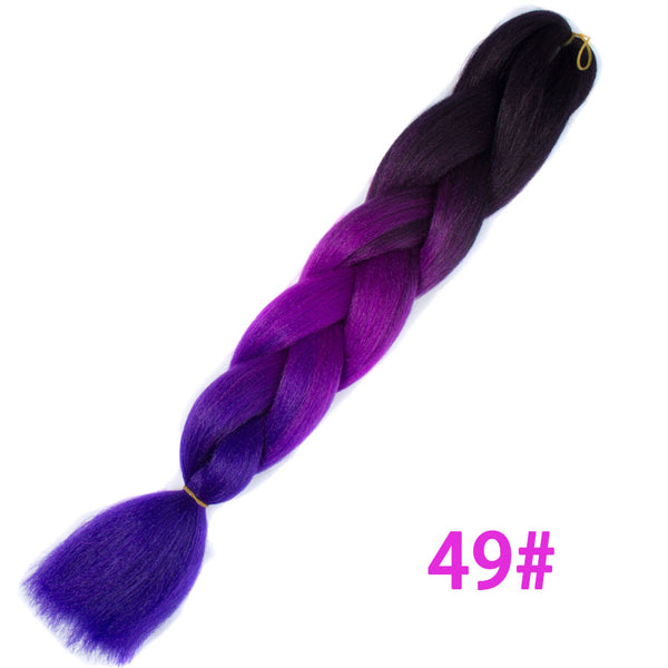 Qp hairOmbre Synthetic Braiding Hair Extensions For Box Twist Braids Women Girl 24'' 100g Jumbo Braids Ombre Tone Color Pink Black Blue