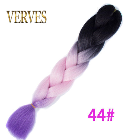 Qp hairOmbre Synthetic Braiding Hair Extensions For Box Twist Braids Women Girl 24'' 100g Jumbo Braids Ombre Tone Color Pink Black Blue