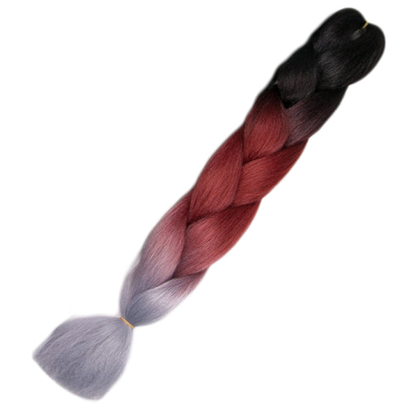 Qp hairOmbre Synthetic Braiding Hair Extensions For Box Twist Braids Women Girl 24'' 100g Jumbo Braids Ombre Tone Color Pink Black Blue