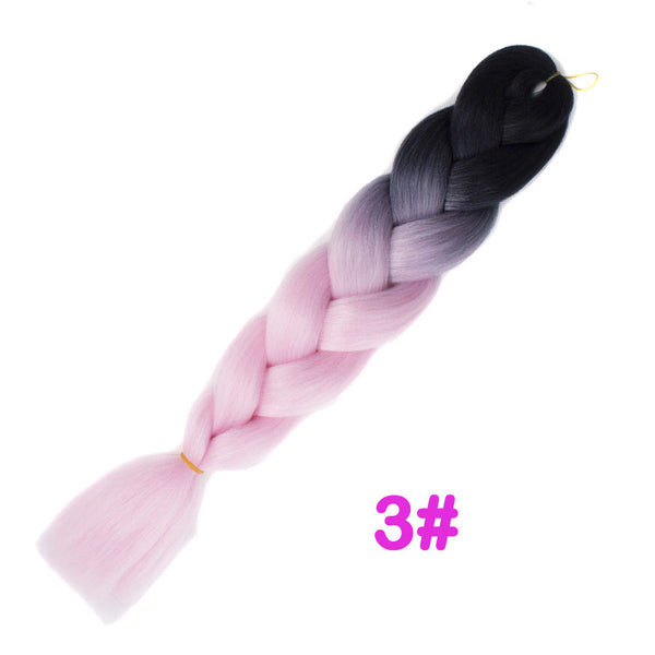 Qp hairOmbre Synthetic Braiding Hair Extensions For Box Twist Braids Women Girl 24'' 100g Jumbo Braids Ombre Tone Color Pink Black Blue