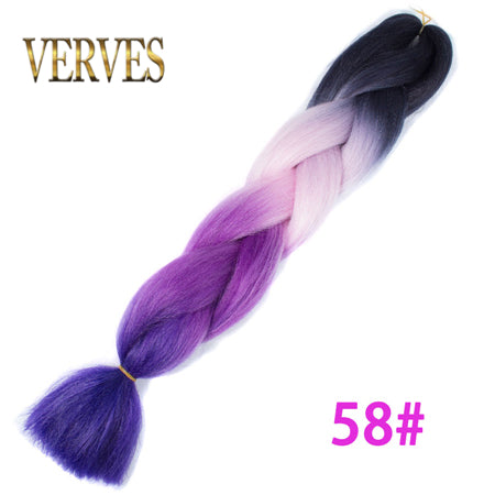 Qp hairOmbre Synthetic Braiding Hair Extensions For Box Twist Braids Women Girl 24'' 100g Jumbo Braids Ombre Tone Color Pink Black Blue