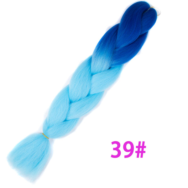 Qp hairOmbre Synthetic Braiding Hair Extensions For Box Twist Braids Women Girl 24'' 100g Jumbo Braids Ombre Tone Color Pink Black Blue