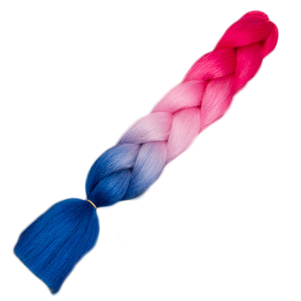 Qp hairOmbre Synthetic Braiding Hair Extensions For Box Twist Braids Women Girl 24'' 100g Jumbo Braids Ombre Tone Color Pink Black Blue