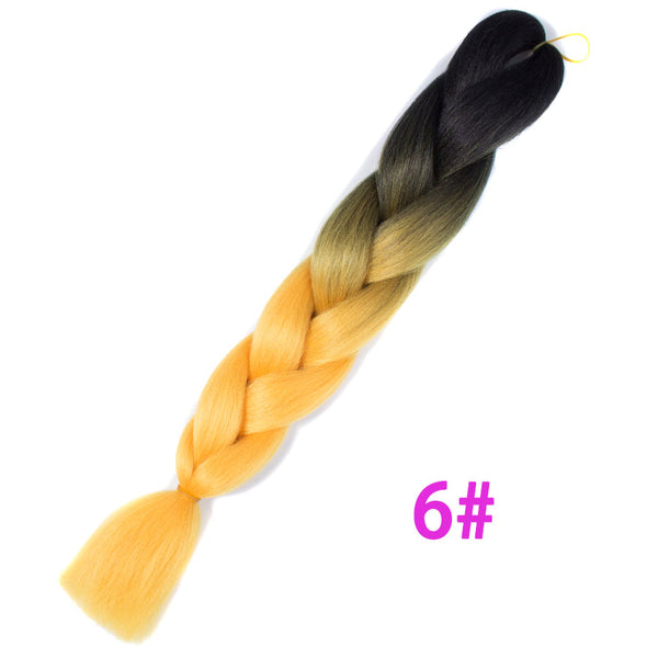Qp hairOmbre Synthetic Braiding Hair Extensions For Box Twist Braids Women Girl 24'' 100g Jumbo Braids Ombre Tone Color Pink Black Blue