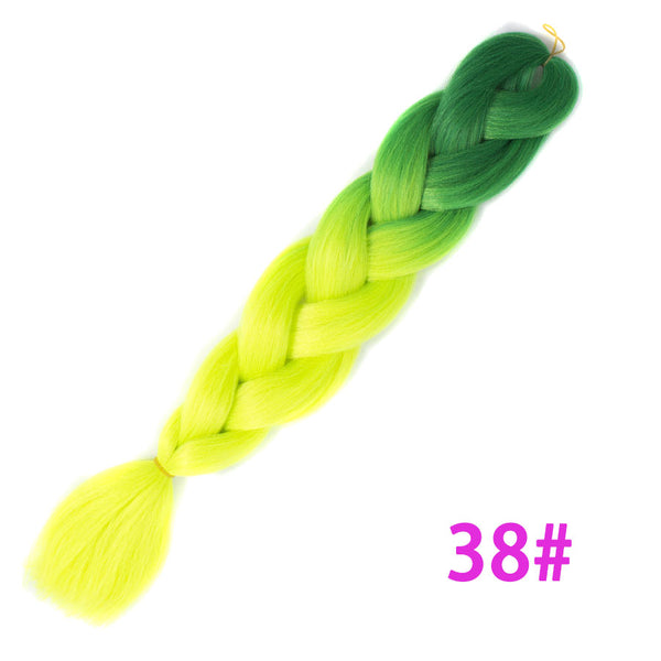 Qp hairOmbre Synthetic Braiding Hair Extensions For Box Twist Braids Women Girl 24'' 100g Jumbo Braids Ombre Tone Color Pink Black Blue