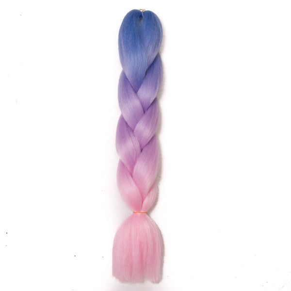 Qp hairOmbre Synthetic Braiding Hair Extensions For Box Twist Braids Women Girl 24'' 100g Jumbo Braids Ombre Tone Color Pink Black Blue