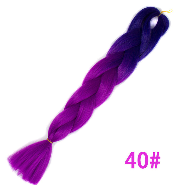 Qp hairOmbre Synthetic Braiding Hair Extensions For Box Twist Braids Women Girl 24'' 100g Jumbo Braids Ombre Tone Color Pink Black Blue