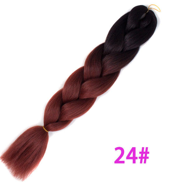 Qp hairOmbre Synthetic Braiding Hair Extensions For Box Twist Braids Women Girl 24'' 100g Jumbo Braids Ombre Tone Color Pink Black Blue
