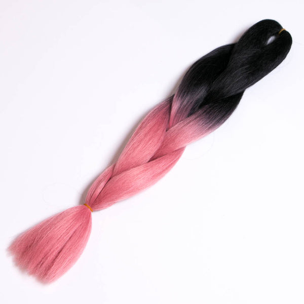 Qp hairOmbre Synthetic Braiding Hair Extensions For Box Twist Braids Women Girl 24'' 100g Jumbo Braids Ombre Tone Color Pink Black Blue
