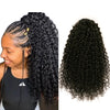 Qp hairOmbre Synthetic Drawstring Puff Ponytail Afro Wavy 16 Inch Clip In Ponytail Hair Extension Black Grey