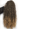 Qp hairOmbre Synthetic Drawstring Puff Ponytail Afro Wavy 16 Inch Clip In Ponytail Hair Extension Black Grey