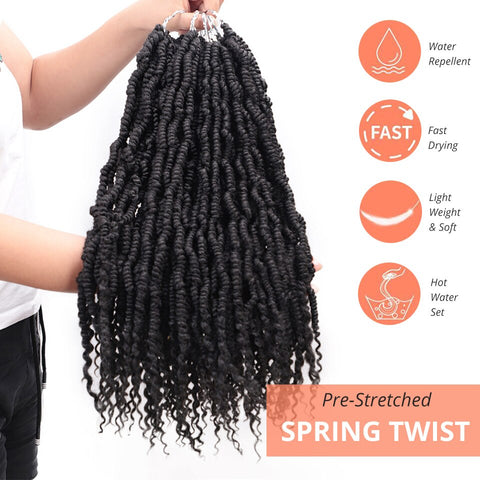 Passion Spring Twists Synthetic Crochet Hair Extensions Ombre Crochet Braids Fluffy Bomb Twist Braiding Hair Bulk