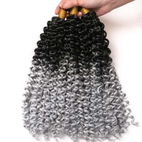 Qp hairPassion Twist Braids Synthetic Crochet hair 14 inch 100g/pcs Braiding Hair extensions Crochet braids Twist black Light Grey
