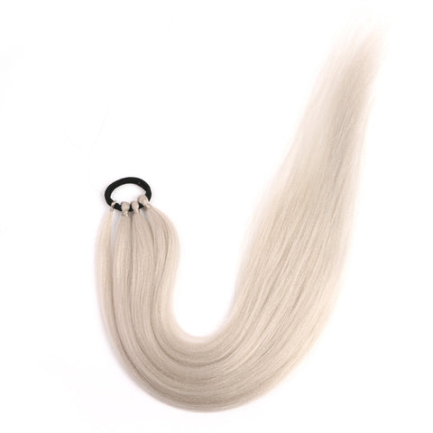 Qp hairPonytail Extensions Synthetic Boxing Braids Wrap Around Chignon Tail With Rubber Band Hair Ring 26 Inch Brown Ombre Braid DIY