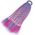 Qp hairPonytail Synthetic Hair Extension Chignon Hair Accessories With Rubber Ombre Braid Hairpiece Rainbow Color Girls Party Cosplay