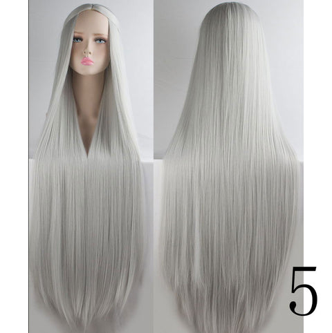 Qp hairQp Hair Women's Long  Silky Straight Synthetic Hair Wig Cosplay High Temperature Fiber wigs
