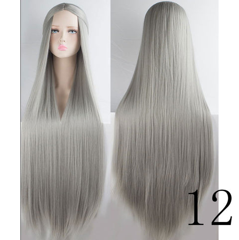 Qp hairQp Hair Women's Long  Silky Straight Synthetic Hair Wig Cosplay High Temperature Fiber wigs