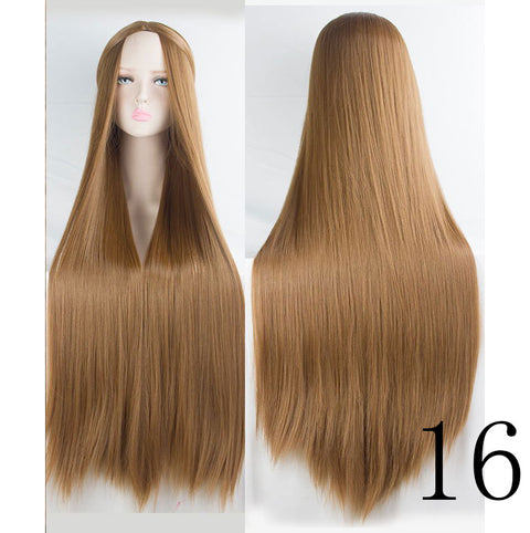 Qp hairQp Hair Women's Long  Silky Straight Synthetic Hair Wig Cosplay High Temperature Fiber wigs